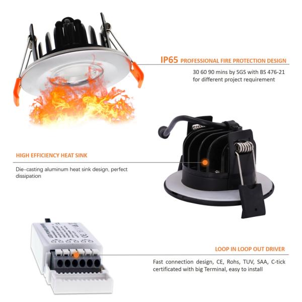 Fire Rated LED Downlights Dimmable
