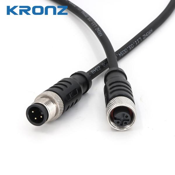 Quality M12 Connector 3 Pin A code connector with PVC Unshielded Cable Sensor Connectors for sale
