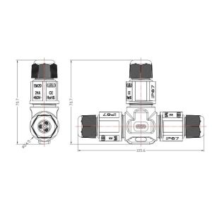 Contact Resistance 20mΩ Black Waterproof Cable Connector Effective Protection