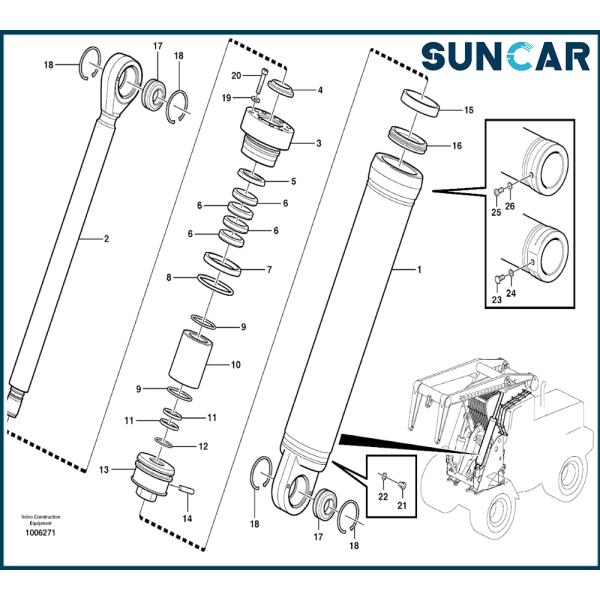 SUNCARVO.L.VO VOE 11998575 VOE11998575 Cylinder Seal Kit For Wheel Loader L180/L180C SUNCARVO.L.VO BM, L180C, L180D, L180E