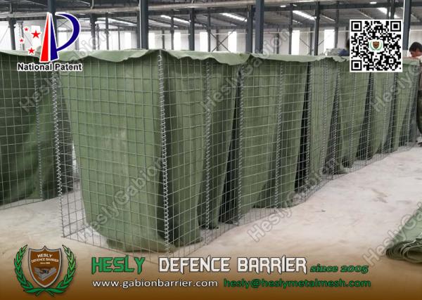 HESCO Bastion Barrier with green color geotextile fabric