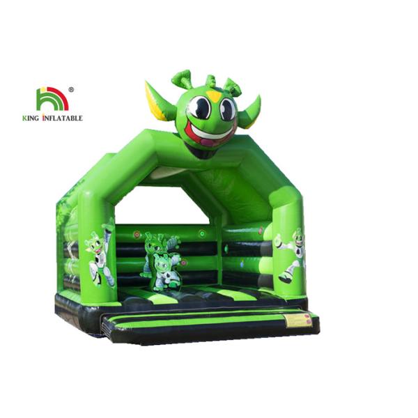 Green Commercial 2.1 Ft Astronaut Childrens Bouncy Castle / Inflatable Kids Jumping Castle