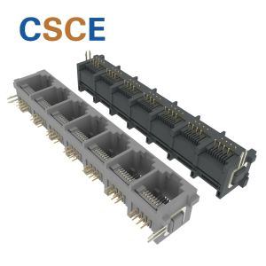 Wholesale 5225 Series 1 x 7 RJ45 Multi Connector , RJ45 PCB jack For PC Card / Switch / Router from china suppliers