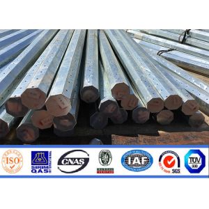 8m 11m Hot Dip Galvanized Octagonal Steel Pole For Transmission Line