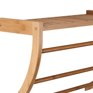 Wall Mount Bamboo Towel Rack and 3-Tier Shelf for Bathroom or Entrance