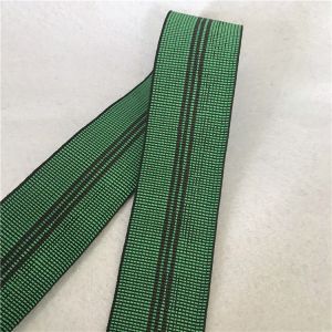70mm braided elastic stretch webbing color green for sofa back and seat