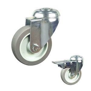 4" Swivel Head Grey TPR Floor Protecting Bolt Hole Caster Wheels