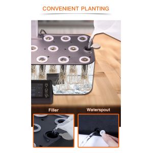 Timer Function Enabled Intelligent Hydroponic Planter in White Powered by