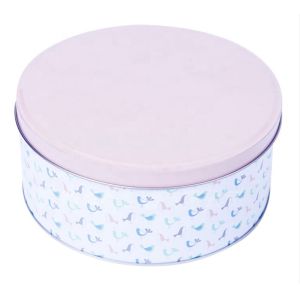 Customized CMYK Round Gift Tin Cans For Cookies