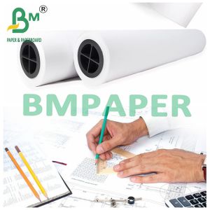 Bright White Plotter Bond Paper For CAD Printing 36" x 150ft 20LB On 2" Core