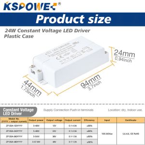 Single Phase Plastic LED Driver Output Type 220v LED Strip Dimmable Driver