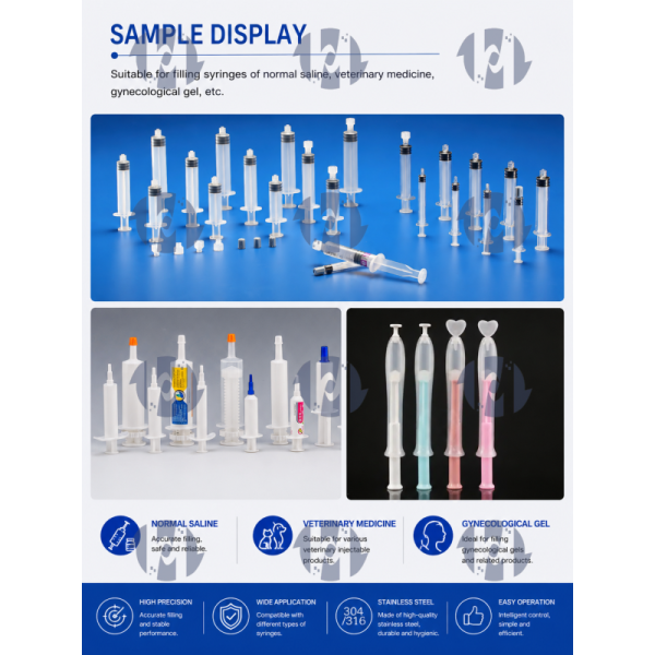 Sample display of filled syringes