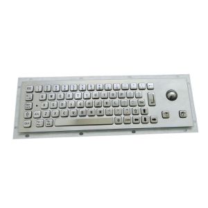 Ruggedized Panel Mount Metal Keyboard With Trackball / Stainless Steel Keyboard