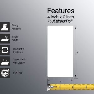4" X 2" (102 Mm X 51 Mm) Barcode Shipping & Multipurpose Labels, Premium
