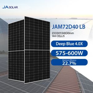 Wholesale JA Solar Deep Blue 4.0 N-Type Bifacial Double Class Mono Module 575-600W JAM72D40 LB from china suppliers