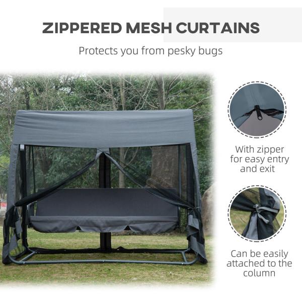 Transform Your Outdoor Space with 3 Seater Swing Chair Hammock Bed from AJUNION