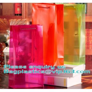 Transparent Plastic PP Shopping Handle Bag with Handle,clear white nylon handle