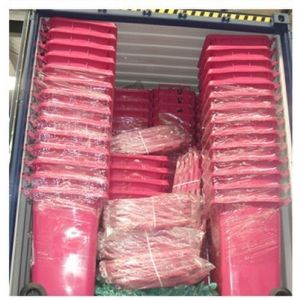 HDPE or PP solid deck large plastic dustbin