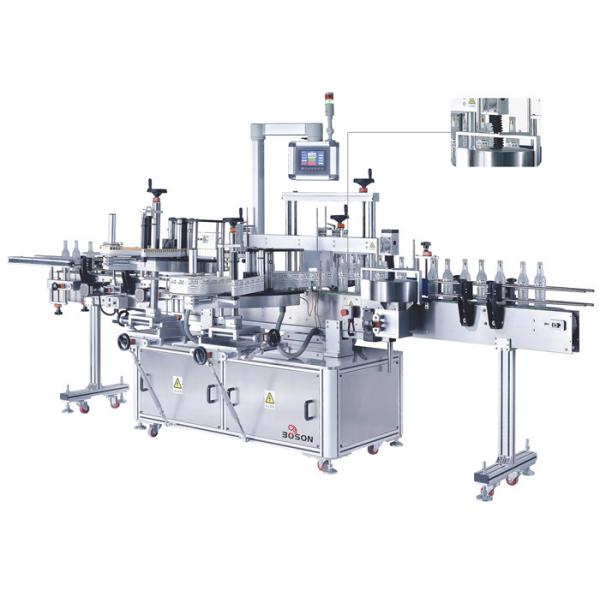 Three Linear Self Adhesive Labeling Machine front / back / neck Beverage / Food