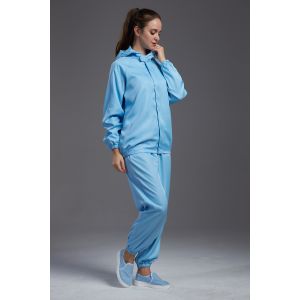 Blue Washable Clean Room Garments With Good Air Tightness High Performance