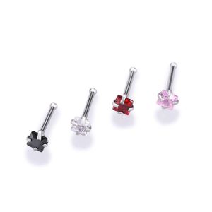 China Custom High Quality Titanium Labret Unique Lip Rings With Zircon on sale