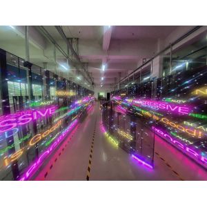 Wafer Chip Transparent LED Panel , High Visibility Transparent LED Screen