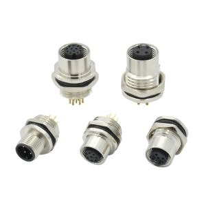 Wholesale Waterproof M12 Panel Mount Connector IP67 A B D Code 3-17 Pin from china suppliers