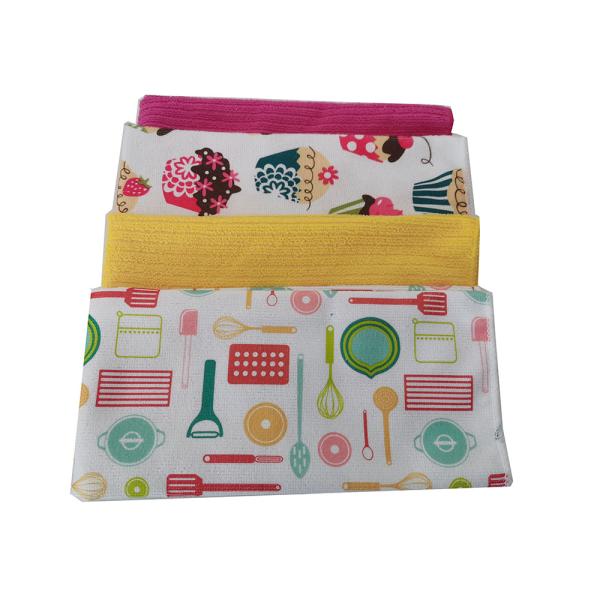 Kitchen Customized Printed Decorative Dish Drying Mat Dish Towel Sets