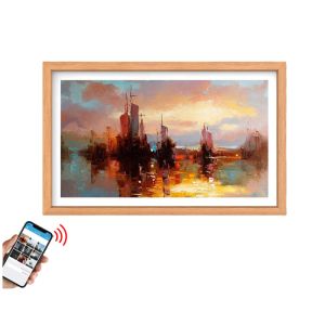 Wall HD 23.8" 24" inch LCD signage advertising video display screen with wood