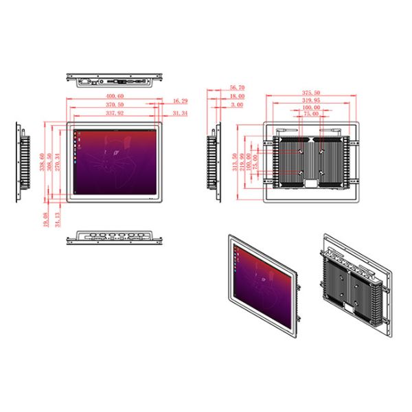 17-Inch Integrated Linux Touch Display for Security Systems and Logistics Monitoring