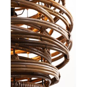 Vintage Spiral Rattan Pendant Lights Nordic Retro Bamboo Hanging Lamp(WH-WP-75)