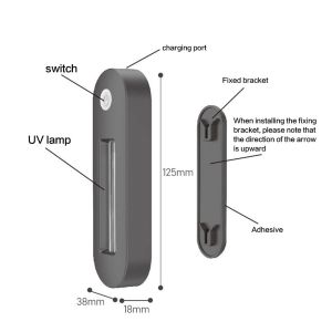 Charging Ultraviolet UVC LED Lamp Sanitizer Mini USB Household Toilet Disinfecti