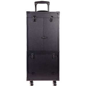 Professional Rolling Studio Makeup Case With Lights Collapsible Compartments
