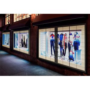China Ultra Clear 60% Transparency Indoor LED Display Panel 1800-2000cd Grille Screen with Easy Installation for Captivating Ads on sale