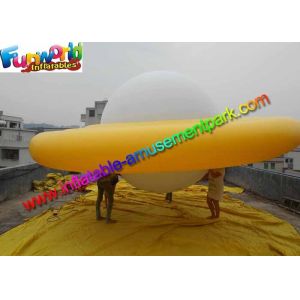 0.16mm PVC Inflatable Helium Yellow UFO Saucer Balloon For Advertising