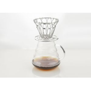 High Borosilicate Coffee Pot With Stasinless Steel Collapsible Shelves