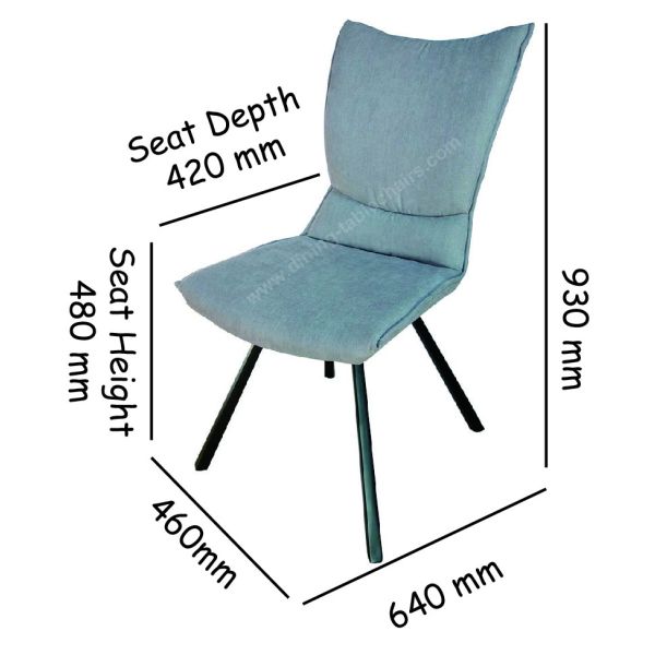 Fabric Shell Upholstered Restaurant Dining Chairs Polyester Material Wear Proof