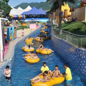 Customized Amusement Water Park Lazy River Equipment With Plastic Foam