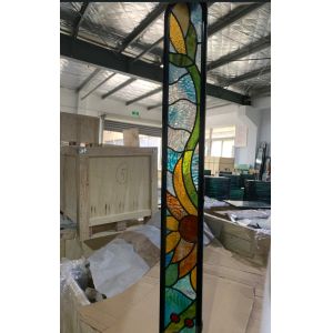 Customized design stained glass panel for entry door insert