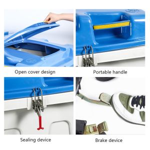 Eco-Friendly 400L Trash Bin Waste Container with Four Wheel