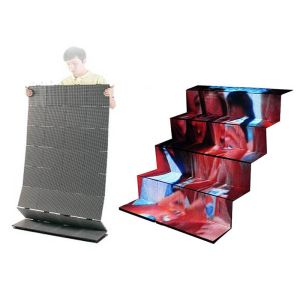 Convenient Transport and Space Saving Flexible Led Curtain Display with Foldable