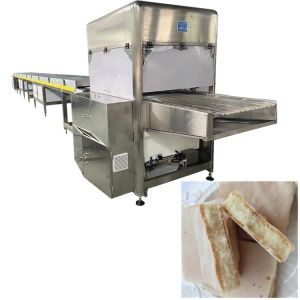 Chocolate Enrobing System With 18M Cooling Tunnel PLC Control 1-4 MM Coating