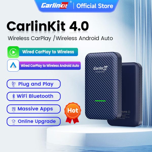 2 In 1 Wired to Wireless Adapter Carplay Android Auto CP2A Compatible With Wired CarPlay USB Plug And Play