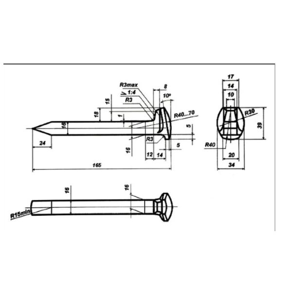 ISO Rail Dog Spike For Timber Sleeper Customizable Dimensions And Strong Fixing Force For Stable Railway Tracks