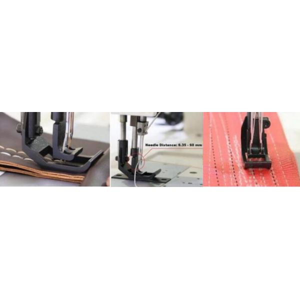 Double Needle Compound Feed Walking Foot Heavy Duty Leather Sewing Machine