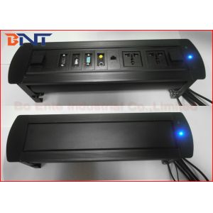 Motorized Conference Table Socket , Table Hidden Rotating Electrical Outlet