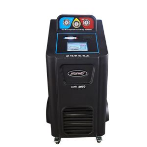 Black 1000w Automotive Refrigerant Recovery Machine Built - In Printer