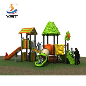 Tree House Amusement Park Plastic Playground Slide With 60mm Pipe