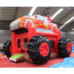 Kids Playground Inflatable Car Bouncing House 3D Design Air Blow UP Customized