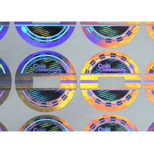Demetalized security coin 3d hologram sticker with VOID effect